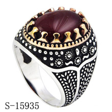 Moda jóias 925 anel de jóias de prata esterlina com ágata vermelha